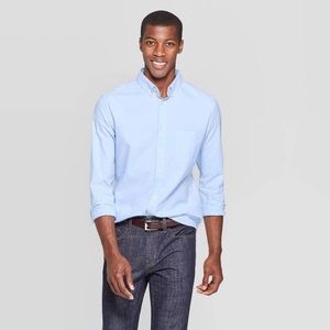 Men’s Long Sleeve Button-Down Slim Fit Blue